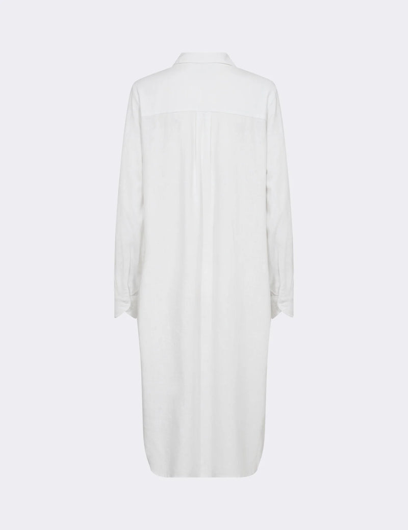 Levete Room Linen Shirt Dress (White)