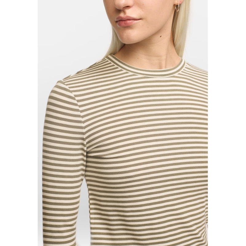 Soft Rebels Fenja Stripe top (Khaki stripe)