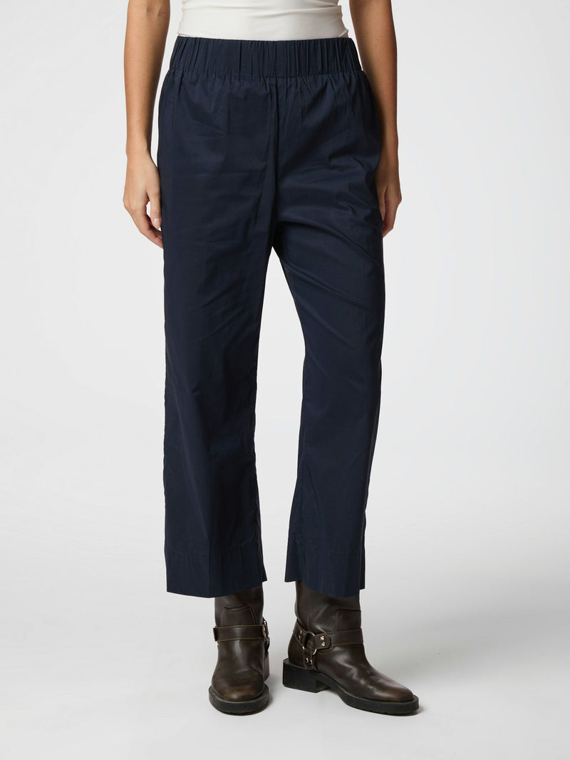 Yana Poplin Pants - Navy