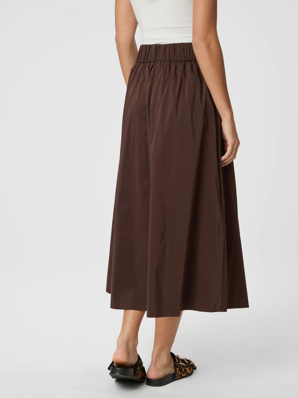 Yara Poplin Skirt - Brown