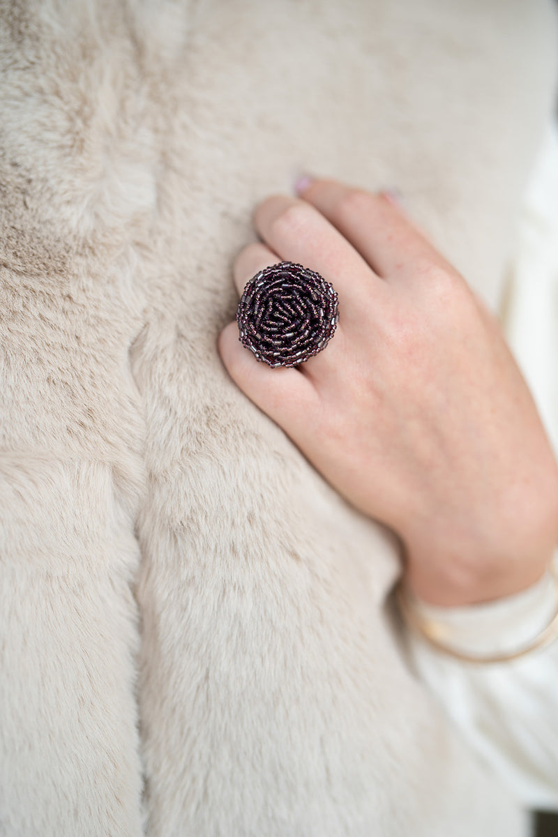 Handmade Beaded Statement Ring (Staple colours)