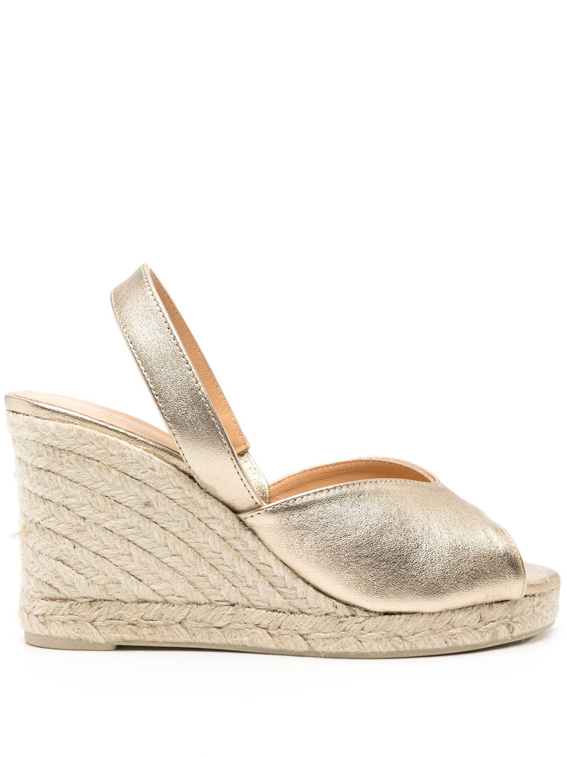 Castaner Brisa Espadrille Wedges (gold)