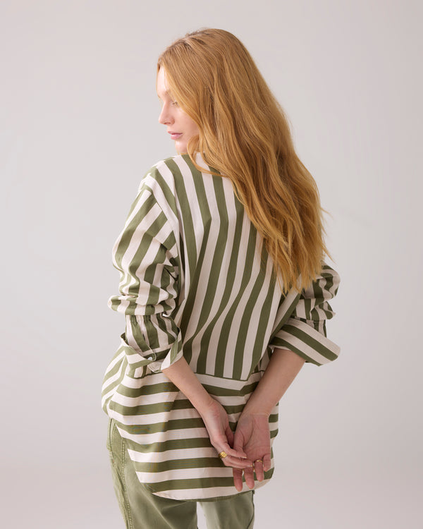 Summum Woman Striped Shirt (Khaki stripe)