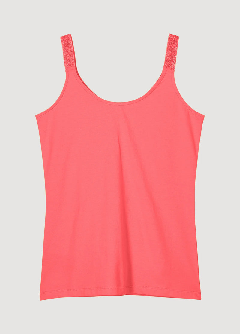 Summum Woman Glitter Strap Vest (Coral)