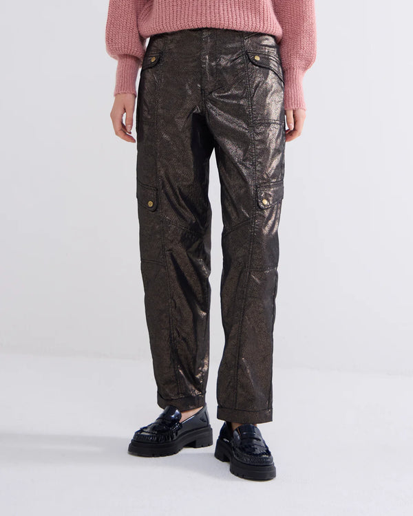 Summum Woman gold foil cargo pants