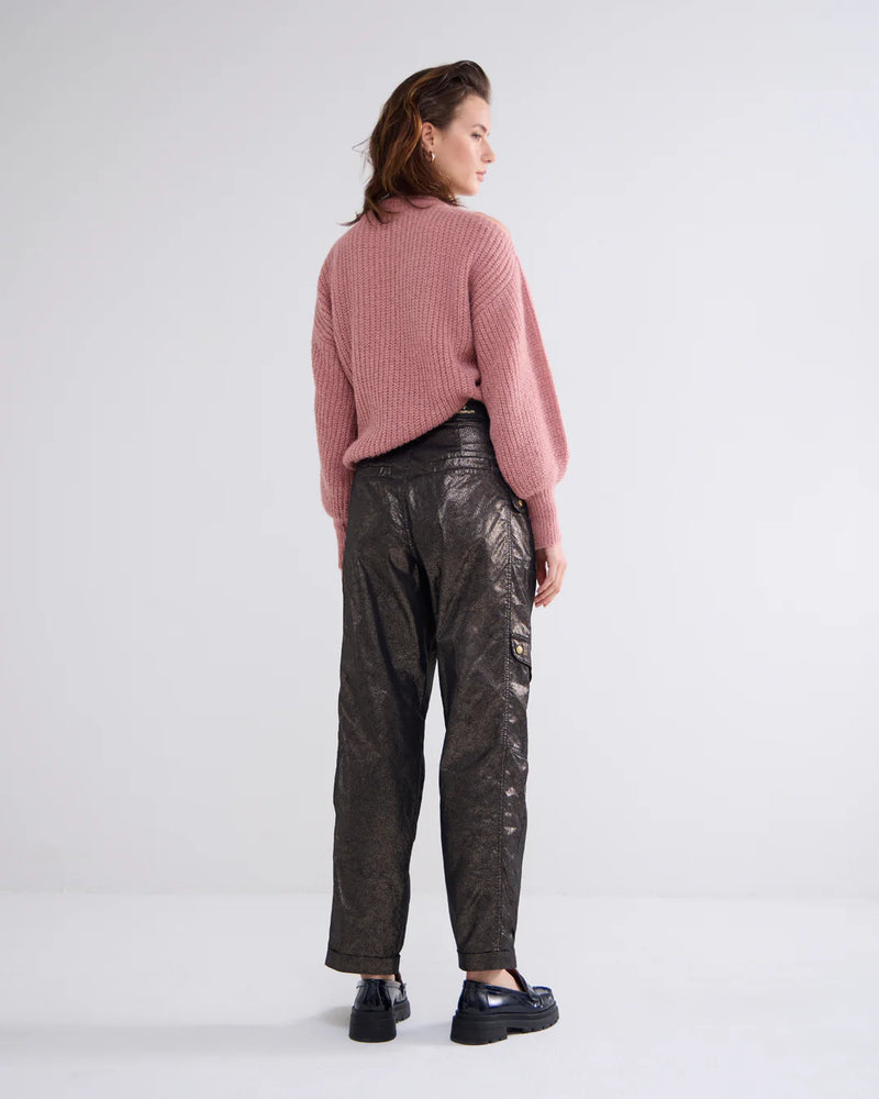 Summum Woman gold foil cargo pants