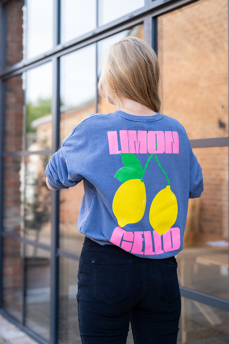 Lemons sweatshirt denim blue