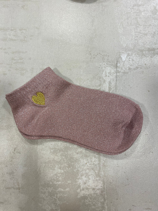 Sparkly socks (with embroidered heart)