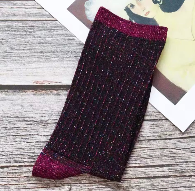 Metallic socks (cerise shimmer and navy shimmer)