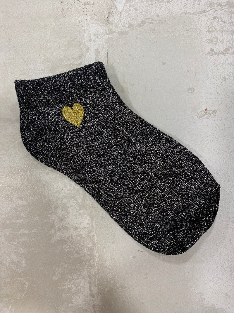 Sparkly socks (with embroidered heart)