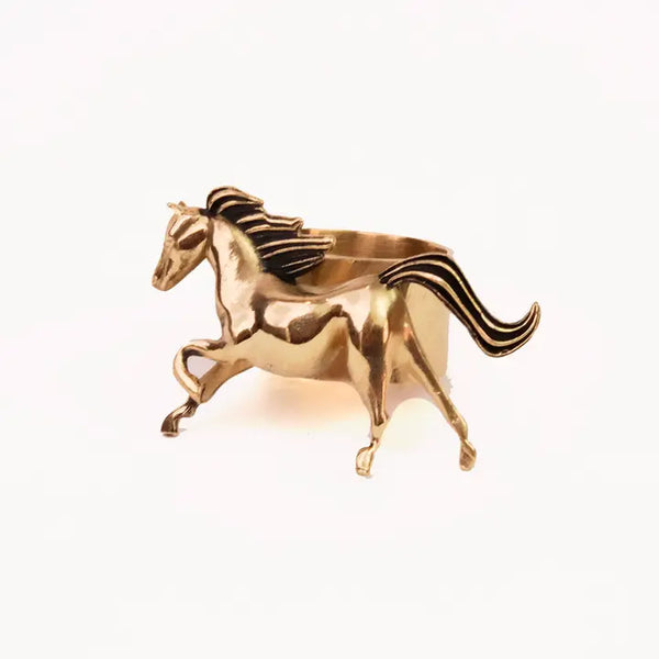 Horse Bandana Brass Slide Ring