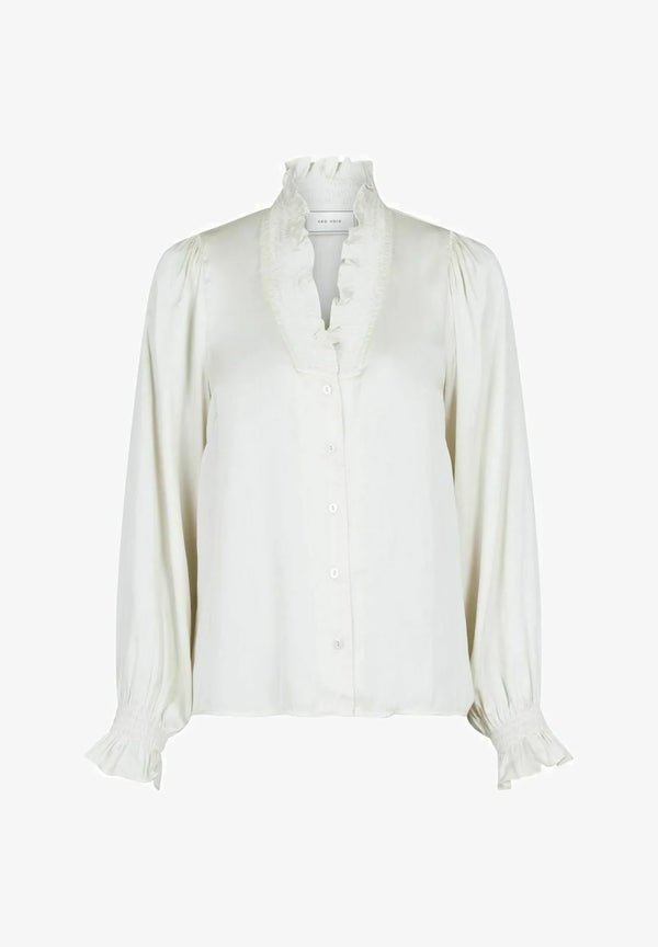 Neo Noir Brielle Satin Blouse (Ivory)