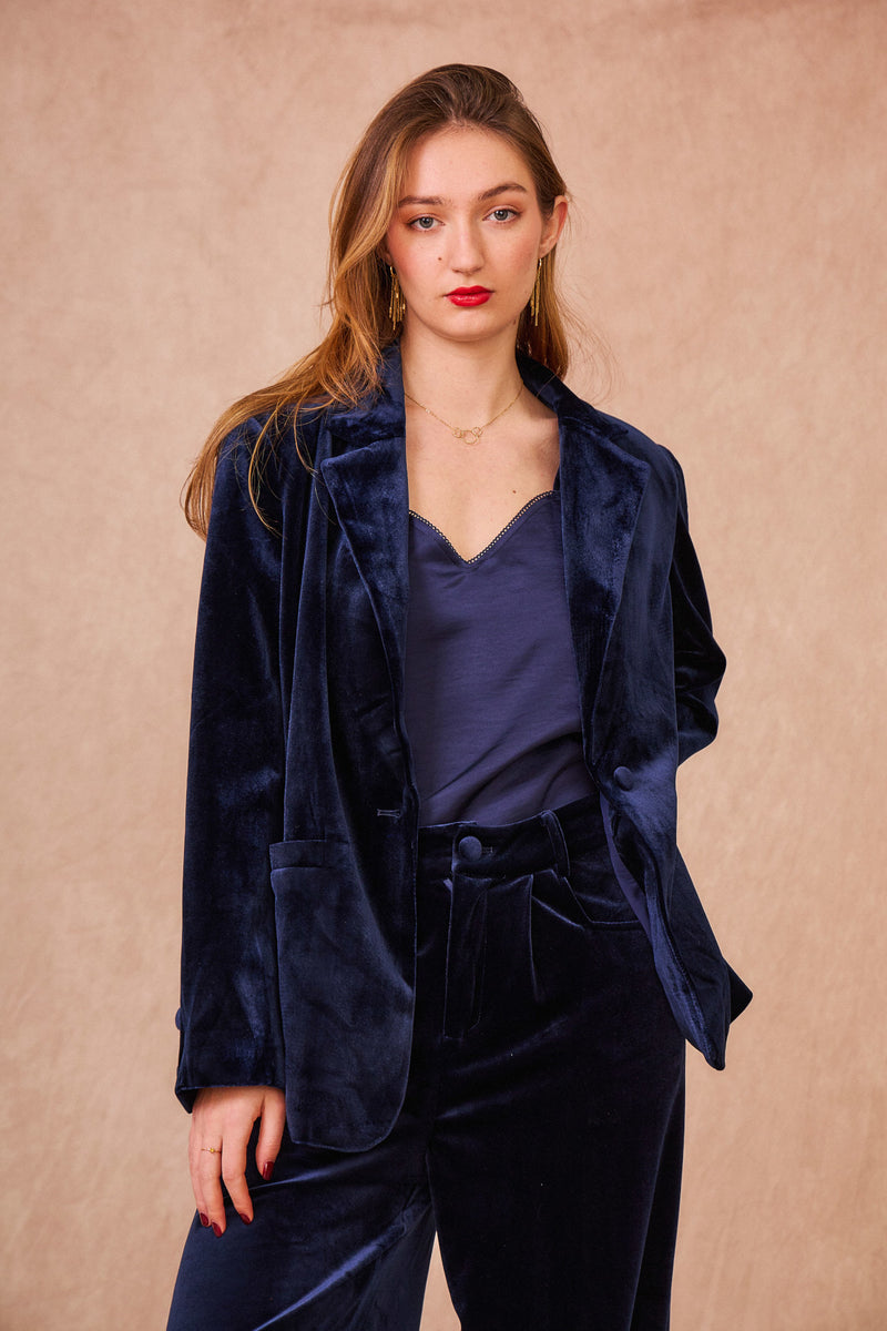 Navy Velvet blazer