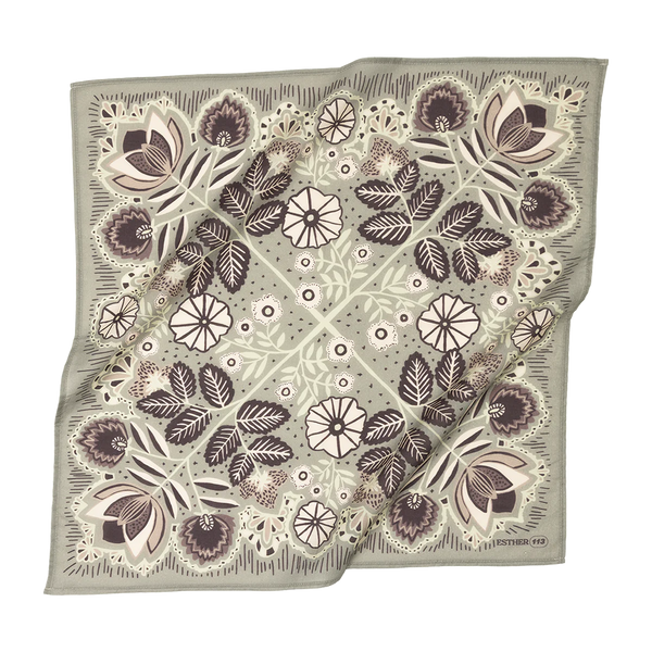 Bandana (Grey/Purple Floral)