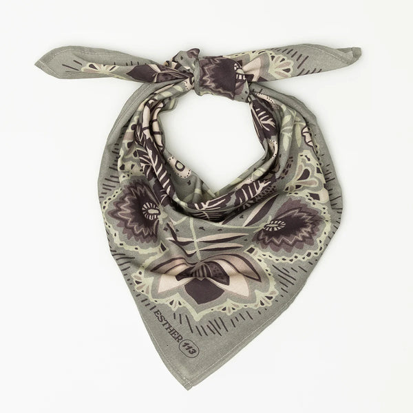 Bandana (Grey/Purple Floral)