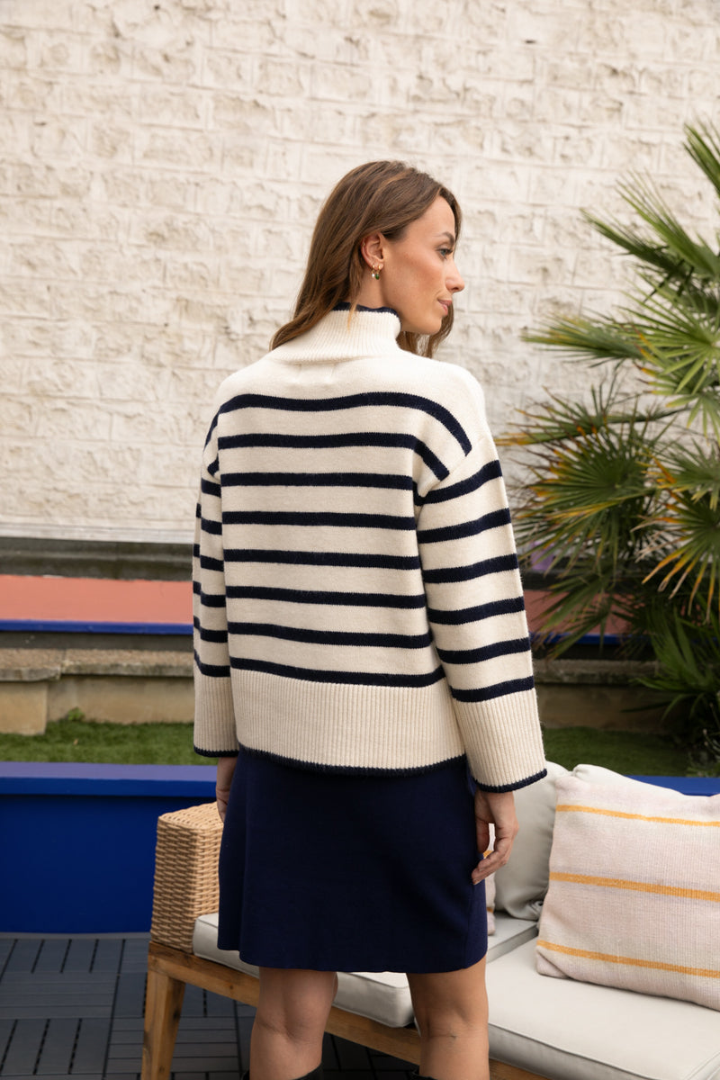 Turtle Neck Breton Stripe Jumper