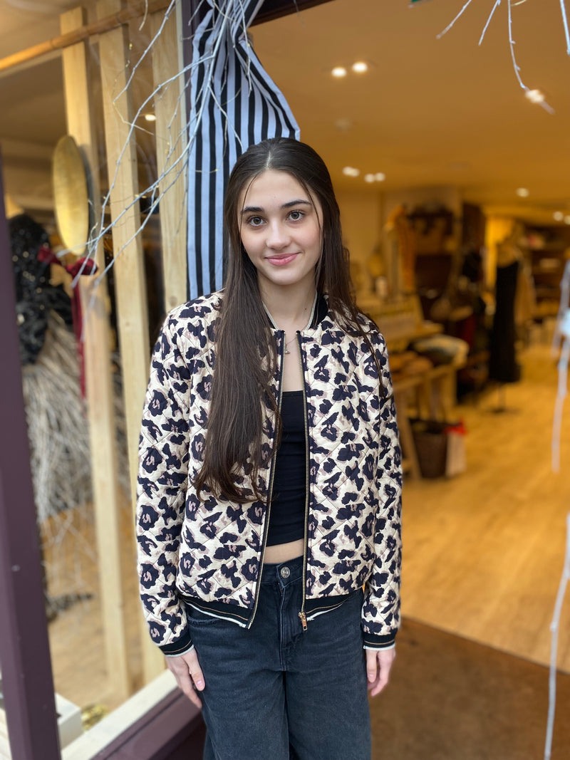 Matilda Bomber Jacket - quilted leopard