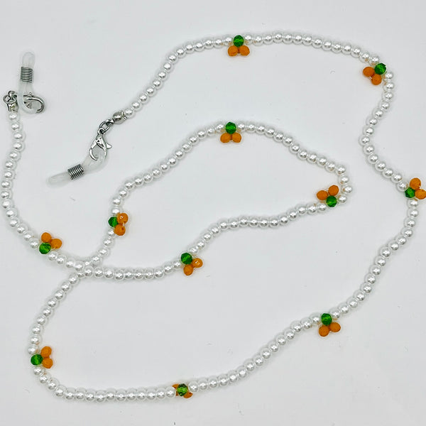 Sunglasses chain - Pearls / Oranges