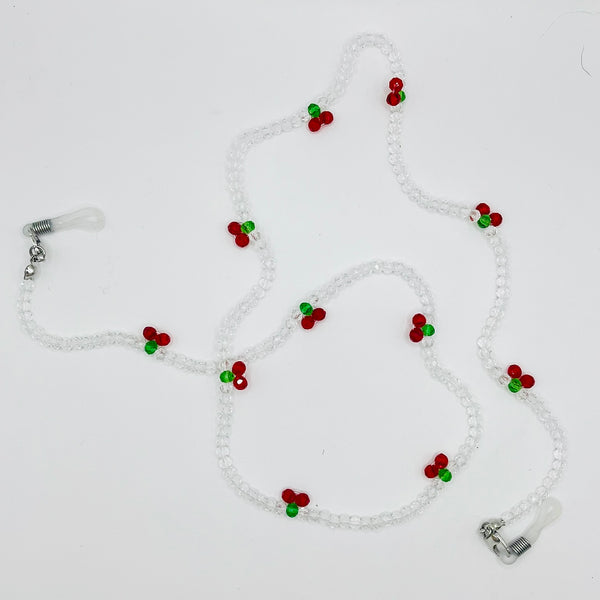 Sunglasses chain - Clear / Cherries