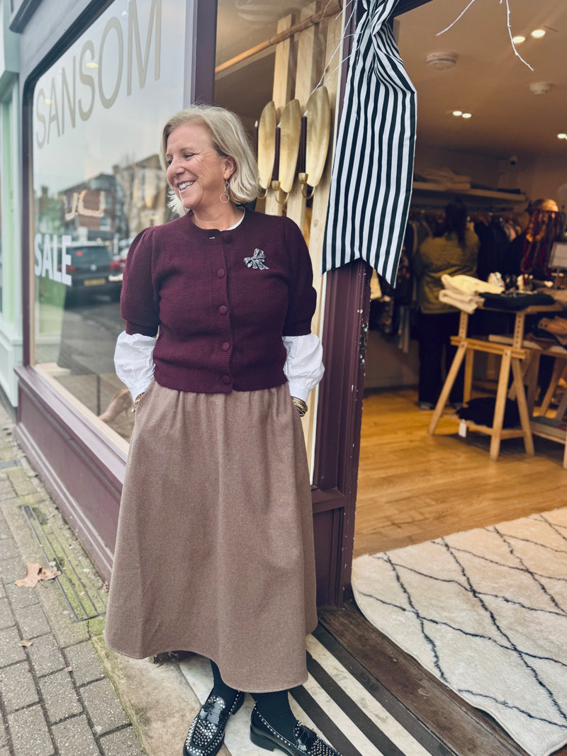 Neo Noir Trudy Knit Cardigan (burgundy)