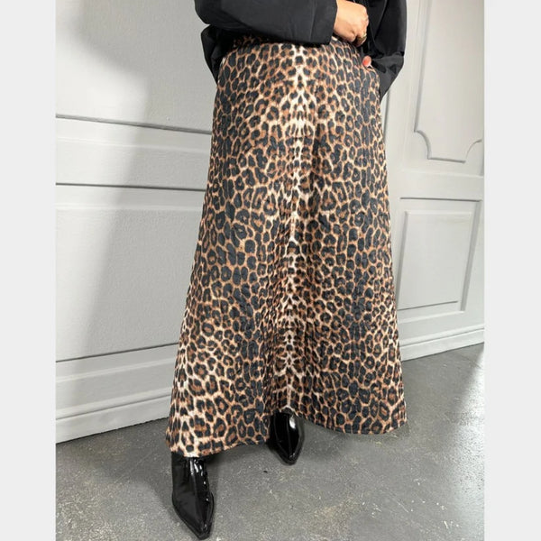 Leopard print maxi skirt quilt best sale