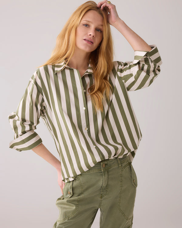 Summum Woman Striped Shirt (Khaki stripe)