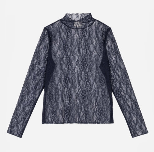 Daphne lace top (navy)