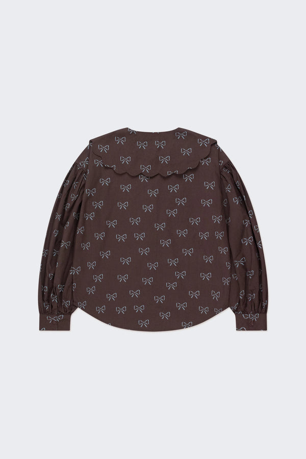 The Tiny Big Sister brown bow blouse