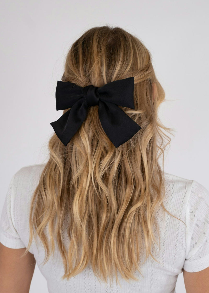 black hair bow clip on 