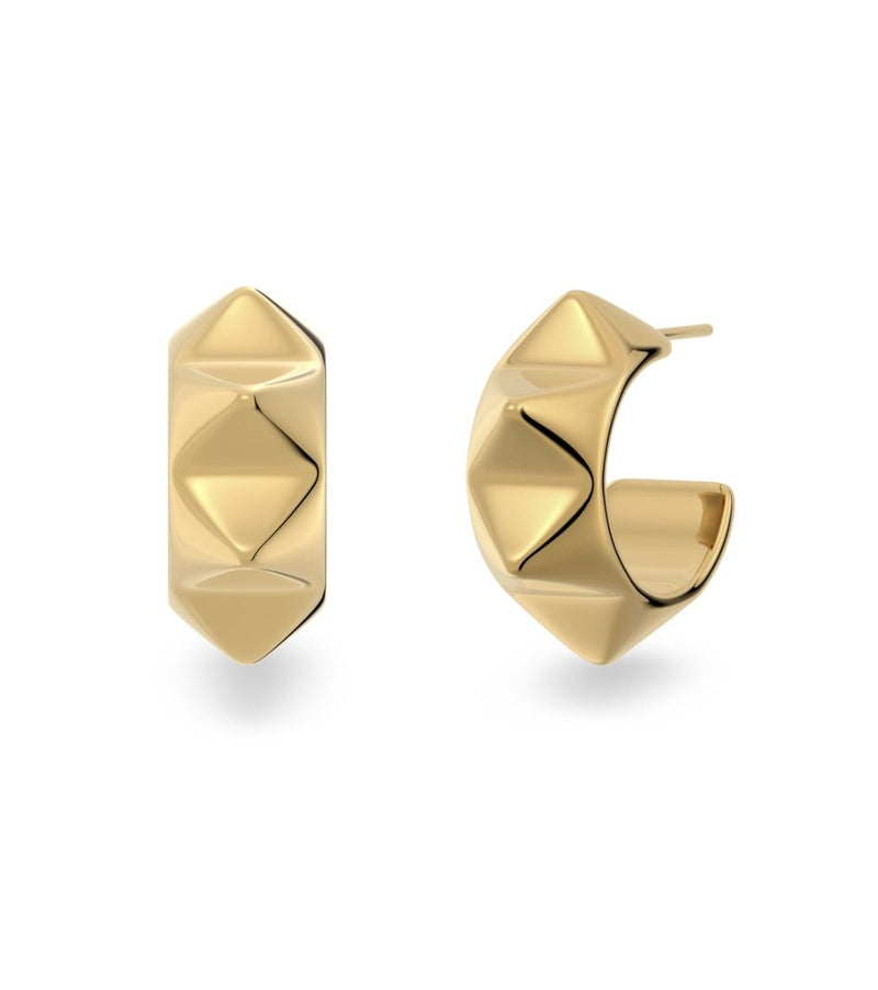 Stainless Steel Peak Rivet Creoles earrings (gold)