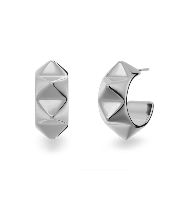 Stainless Steel Peak Rivet Creoles earrings (steel)