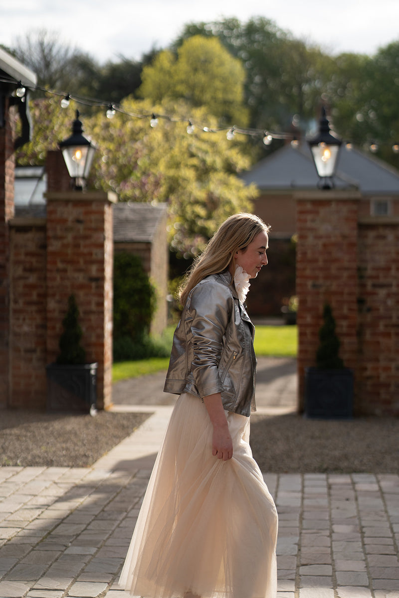 Clotted cream Tulle Skirt