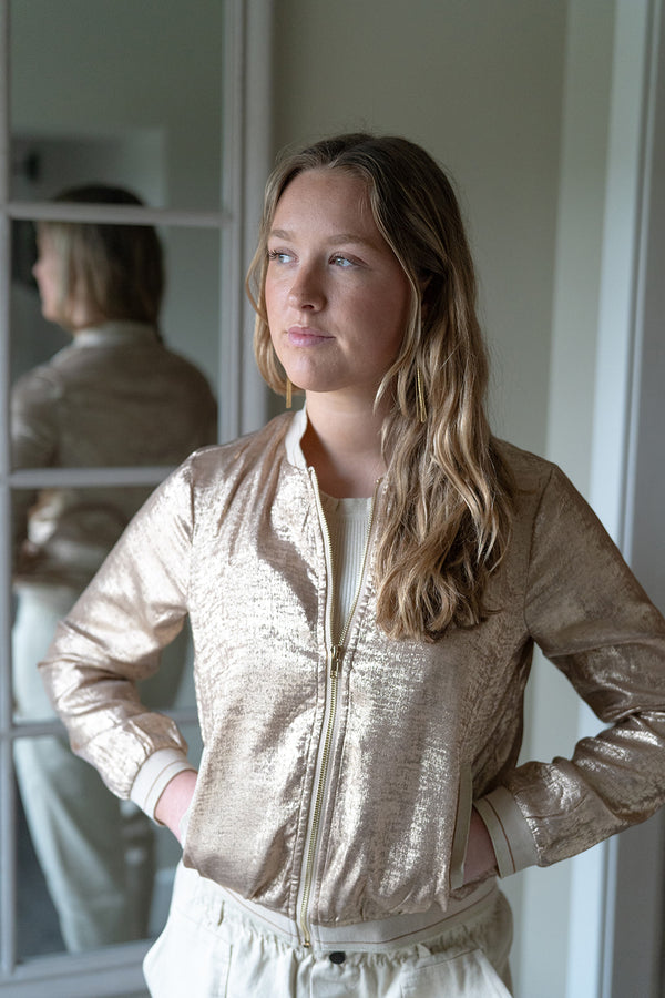 Matilda Silky Bomber Jacket / Top - Gold