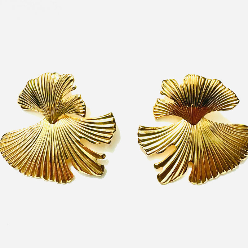 Ginkgo Leaf Statement Earrings