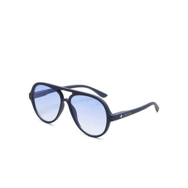 OKKIA Alessio Sunglasses in Midnight Blue (Aviator Shape)