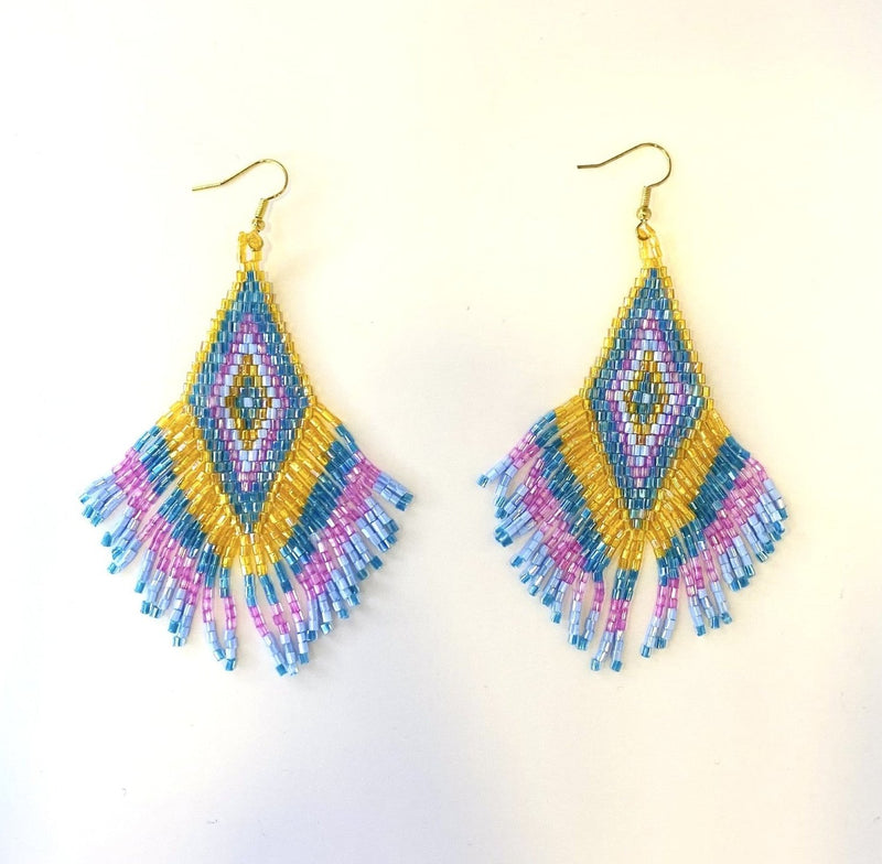 Seed Bead Drop Earrings - different Colour Options