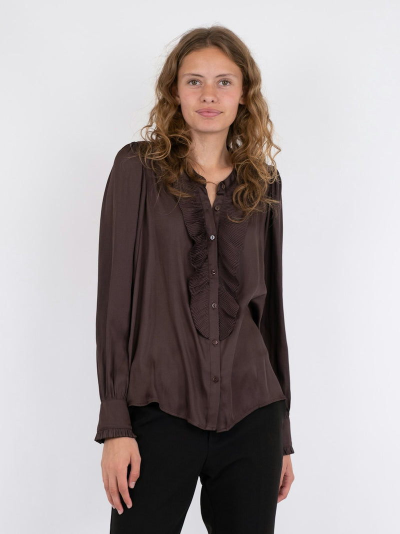 Neo Noir Zola Blouse Dark Brown